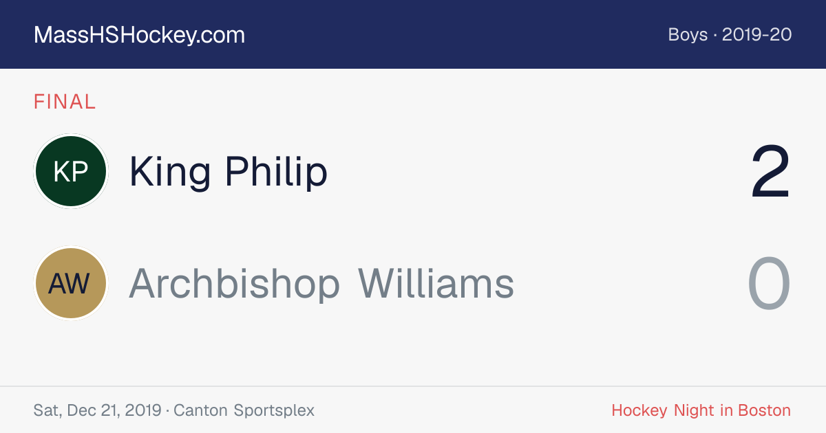 King Philip at Archbishop Williams score card