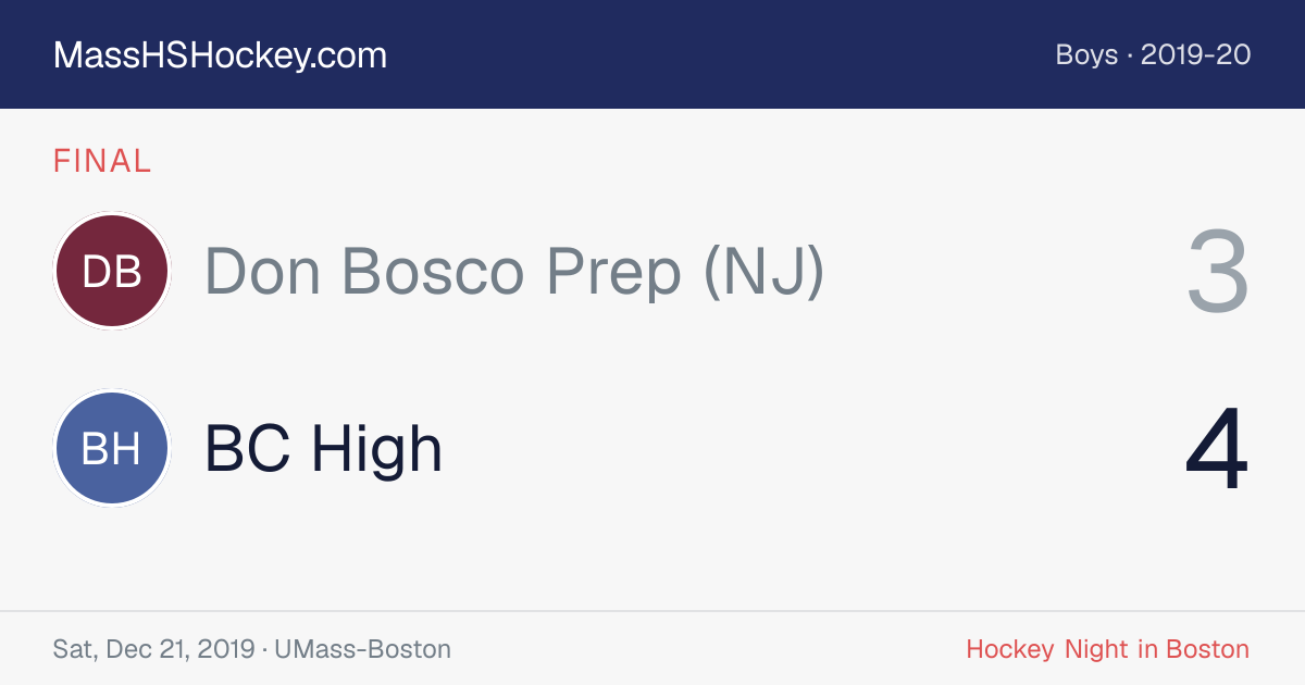 Don Bosco Prep (NJ) at BC High score card