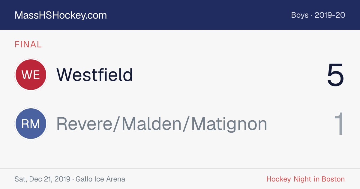 Westfield at Revere/Malden/Matignon score card