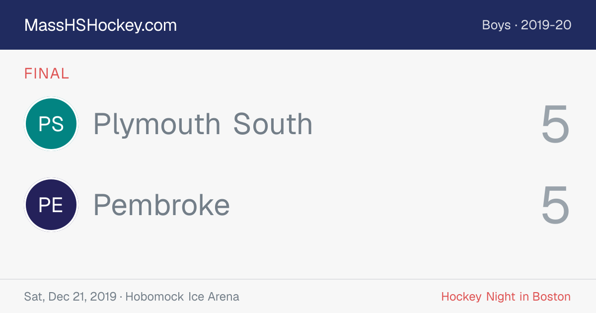 Plymouth South at Pembroke score card