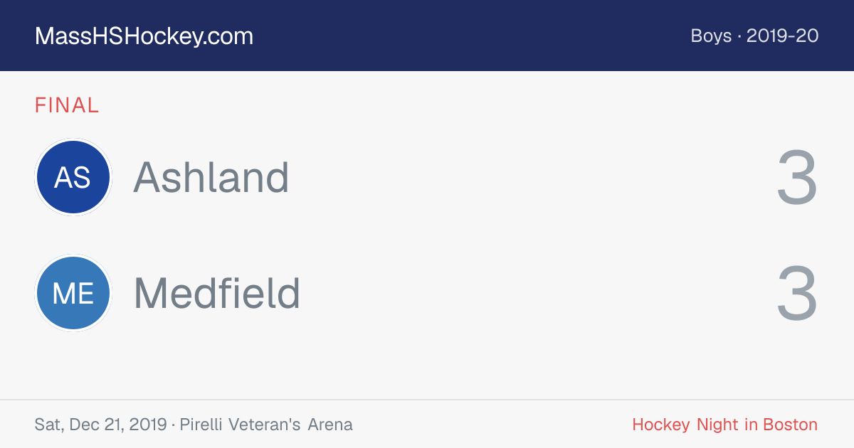 Ashland at Medfield score card
