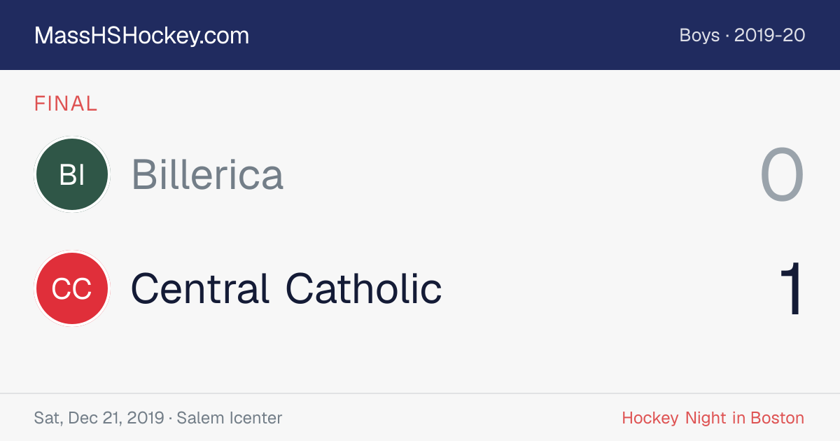 Billerica at Central Catholic score card