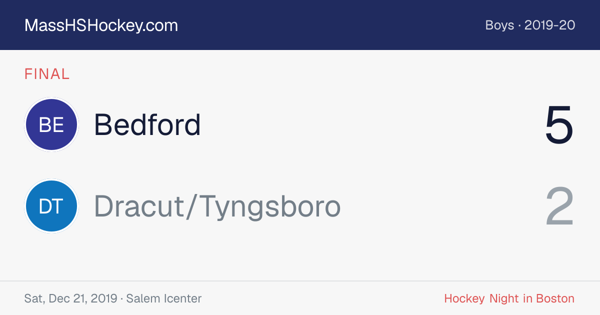 Bedford at Dracut/Tyngsboro score card