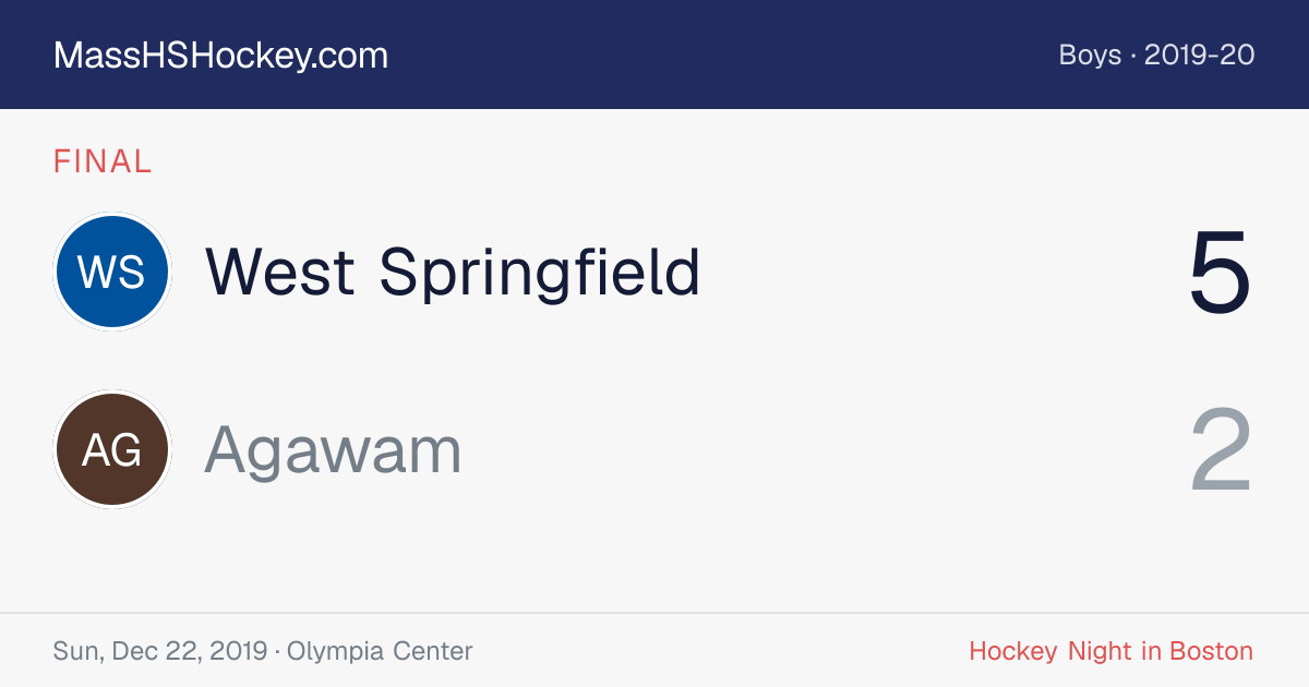 West Springfield at Agawam score card