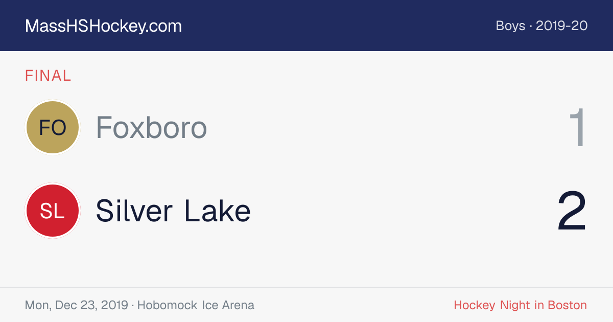 Foxboro at Silver Lake score card