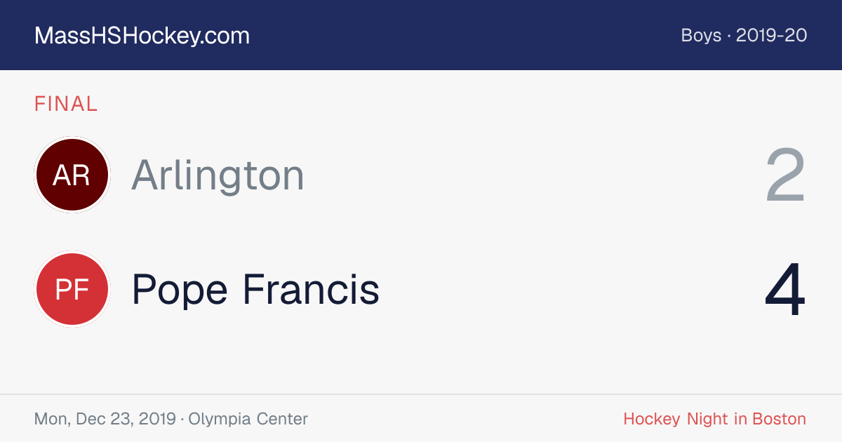 Arlington at Pope Francis score card