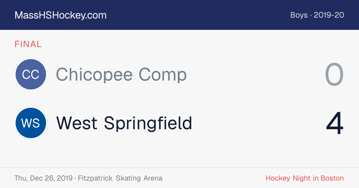 Chicopee Comp at West Springfield score card