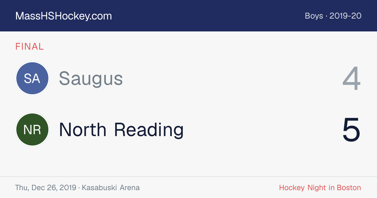 Saugus at North Reading score card