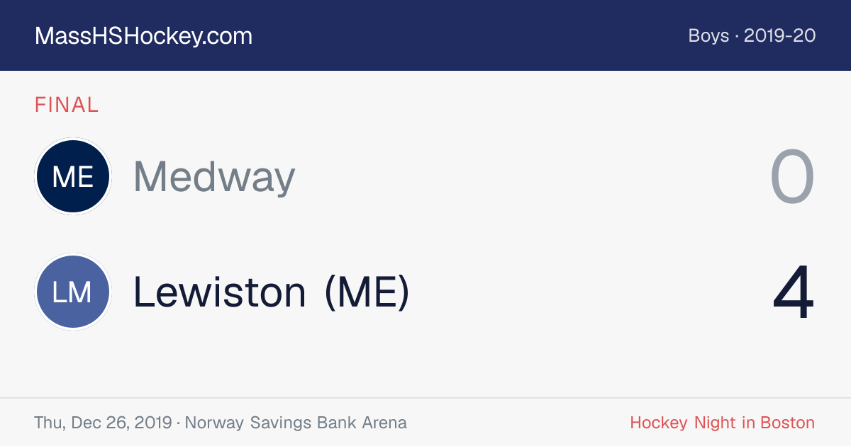Medway at Lewiston (ME) score card