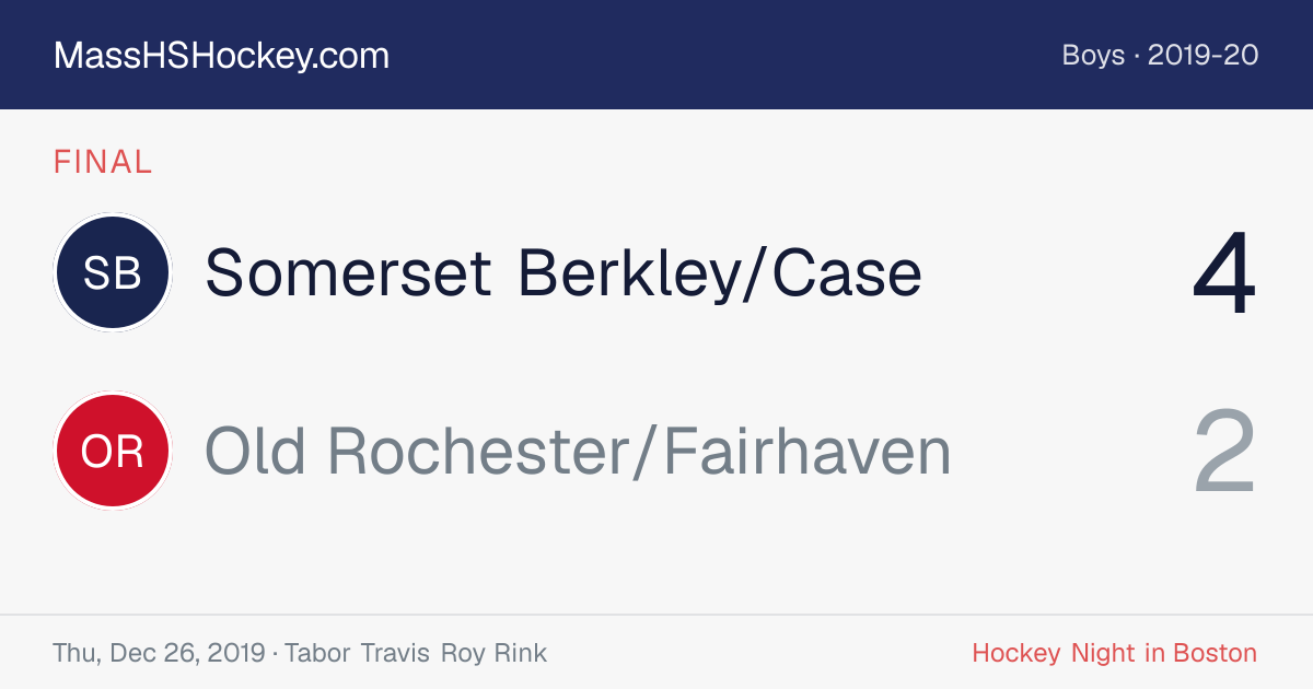 Somerset Berkley/Case at Old Rochester/Fairhaven score card