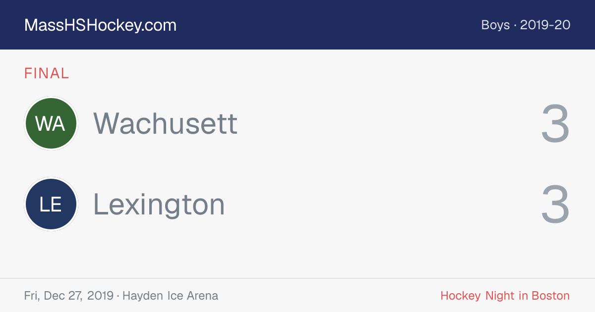 Wachusett at Lexington score card