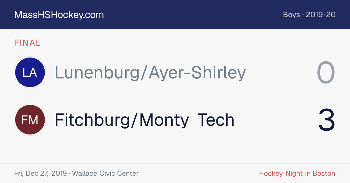 Lunenburg/Ayer-Shirley at Fitchburg/Monty Tech score card