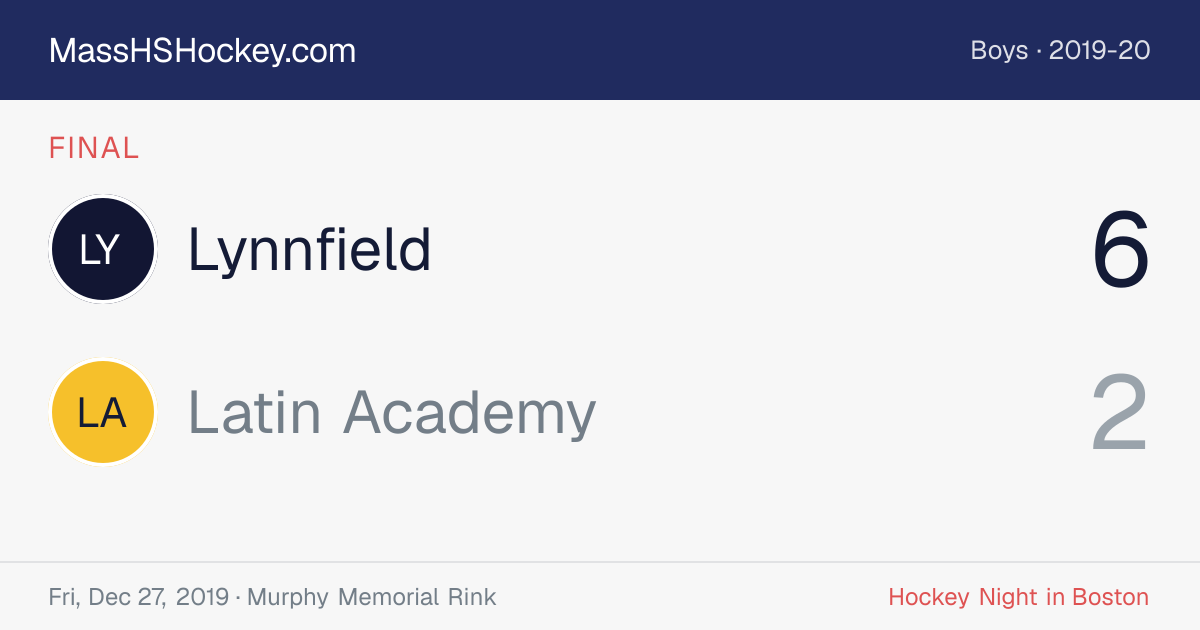 Lynnfield at Latin Academy score card