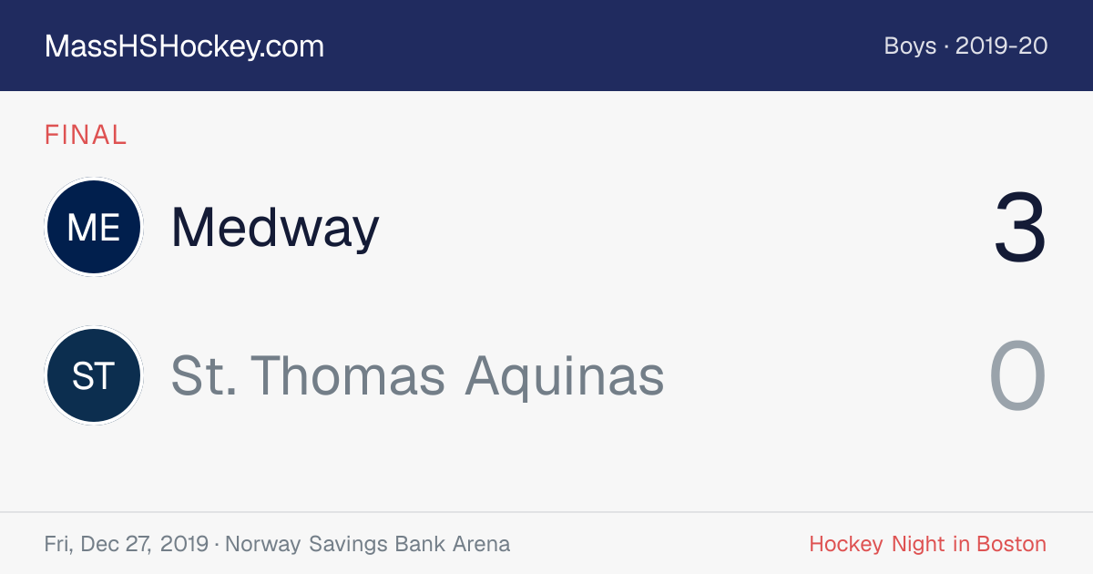 Medway at St. Thomas Aquinas score card