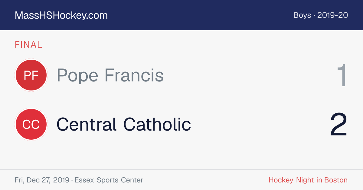 Pope Francis at Central Catholic score card