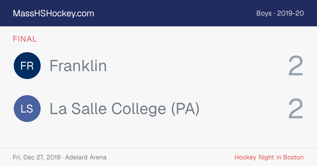 Franklin at La Salle College (PA) score card