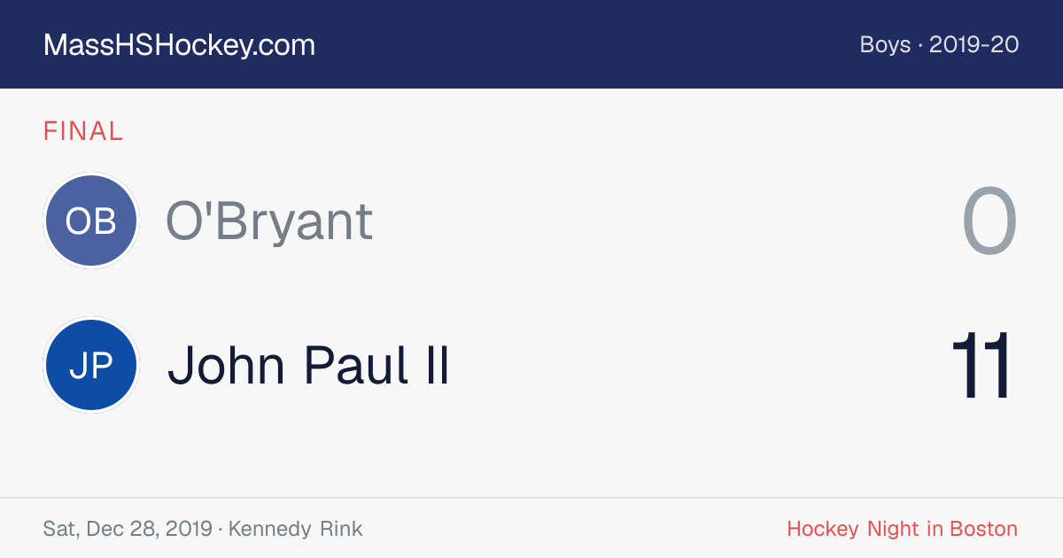 O'Bryant at John Paul II score card