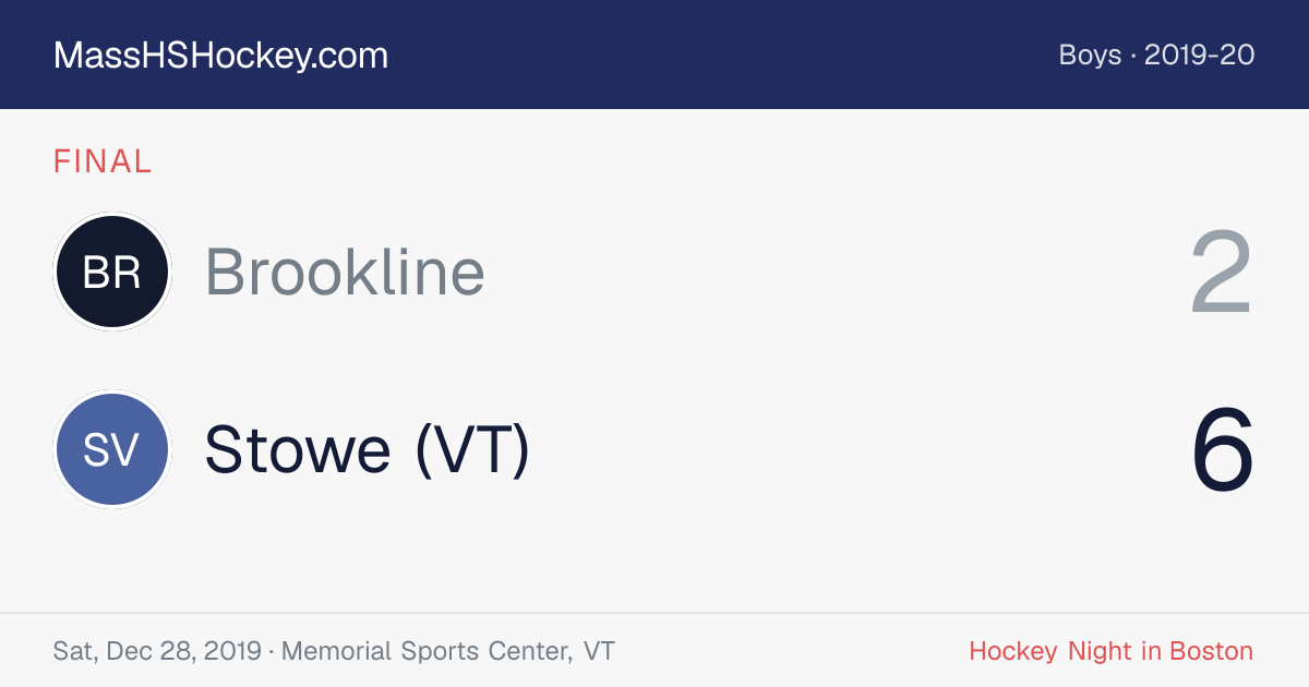 Brookline at Stowe (VT) score card