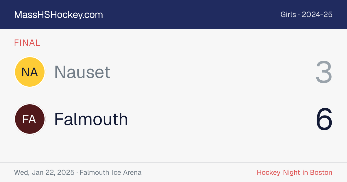 Nauset at Falmouth score card