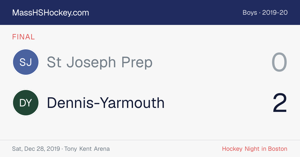 St Joseph Prep at Dennis-Yarmouth score card