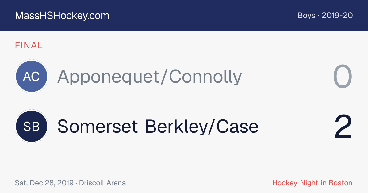 Apponequet/Connolly at Somerset Berkley/Case score card