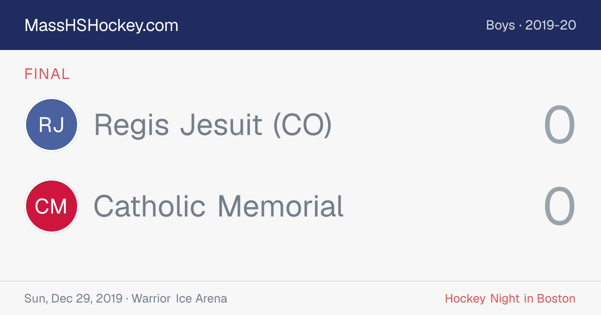 Regis Jesuit (CO) at Catholic Memorial score card