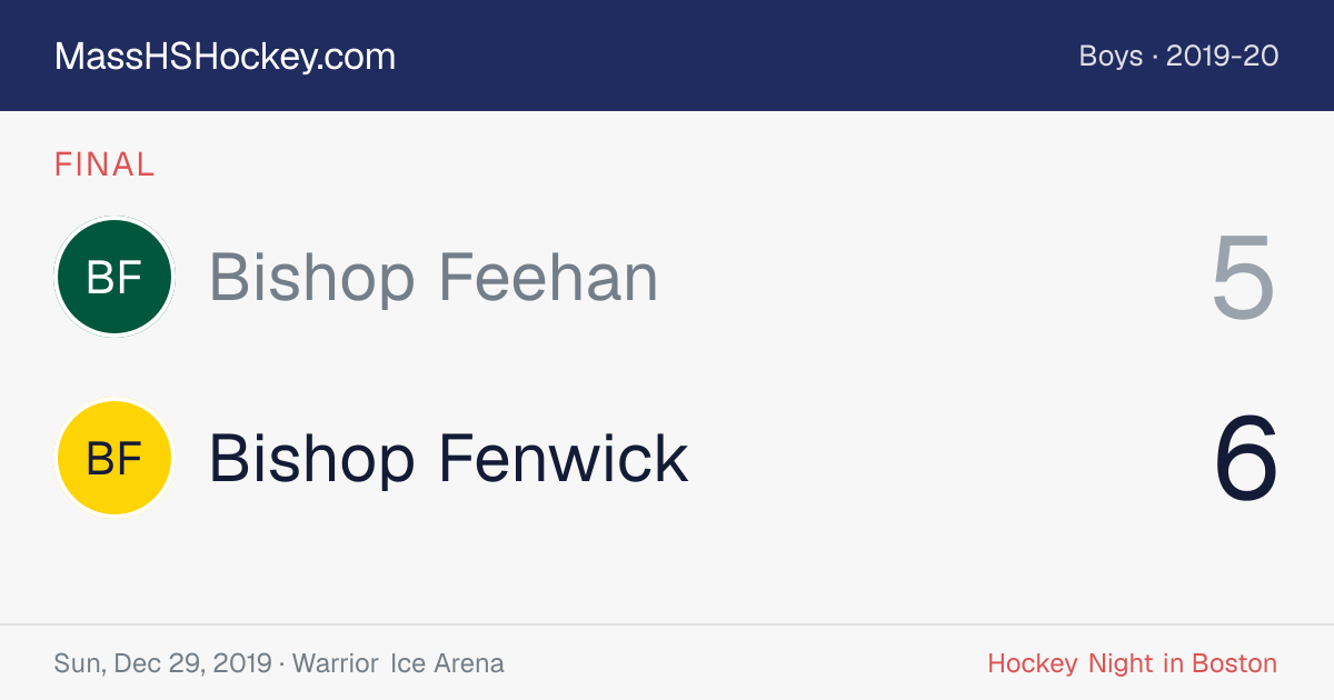 Bishop Feehan at Bishop Fenwick score card