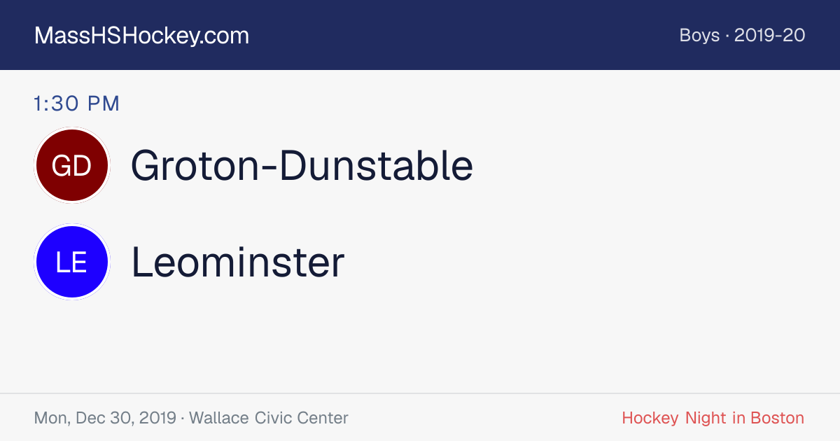 Groton-Dunstable at Leominster score card