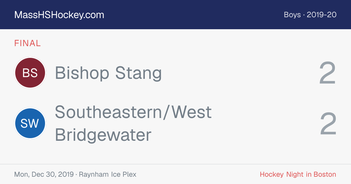 Bishop Stang at Southeastern/West Bridgewater score card
