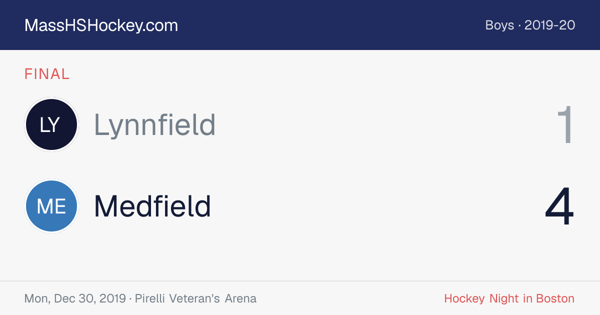 Lynnfield at Medfield score card