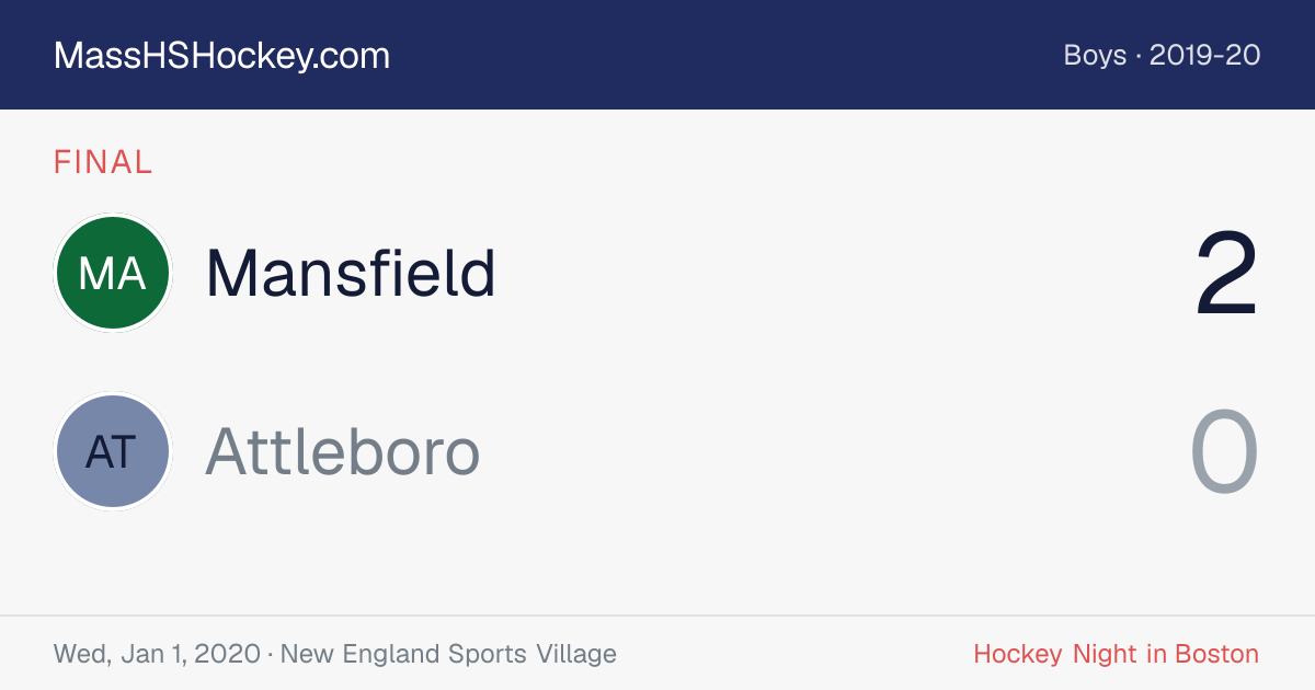 Mansfield at Attleboro score card
