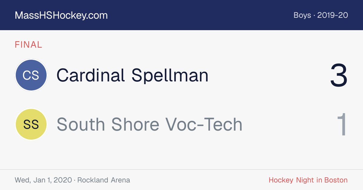 Cardinal Spellman at South Shore Voc-Tech score card