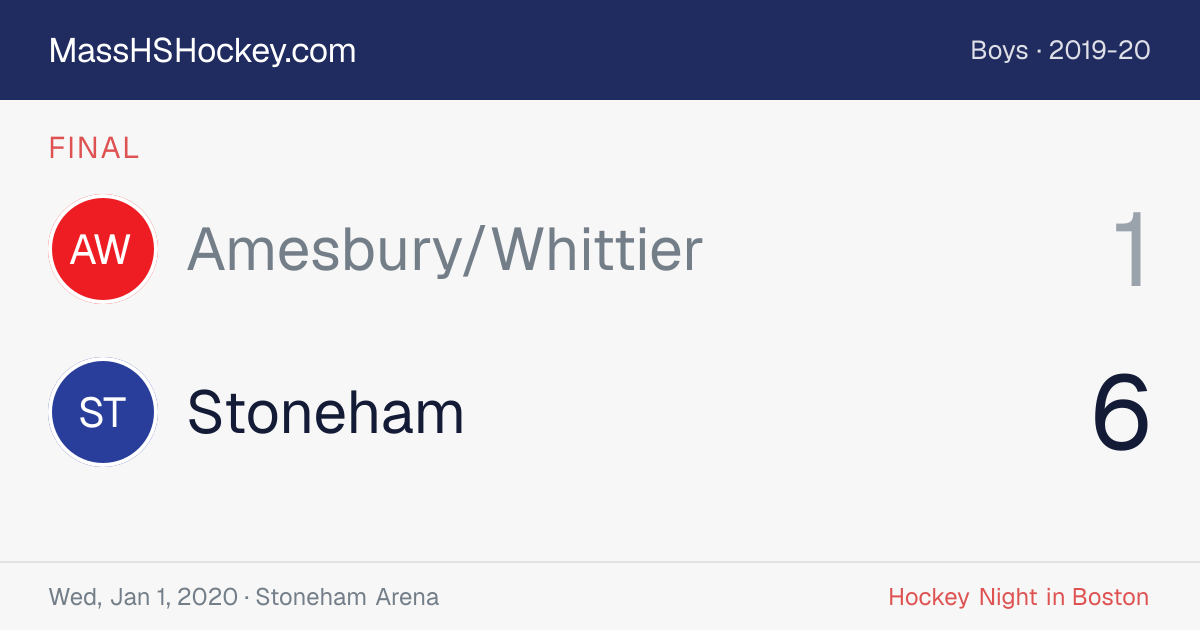 Amesbury/Whittier at Stoneham score card