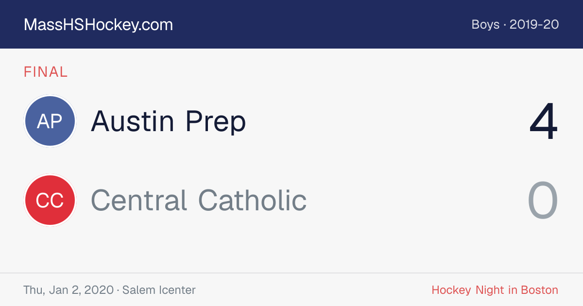 Austin Prep at Central Catholic score card