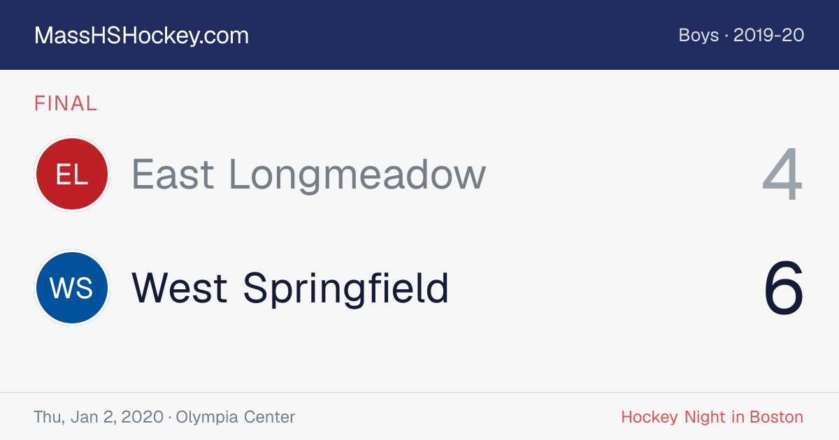 East Longmeadow at West Springfield score card