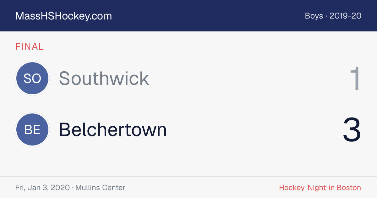 Southwick at Belchertown score card