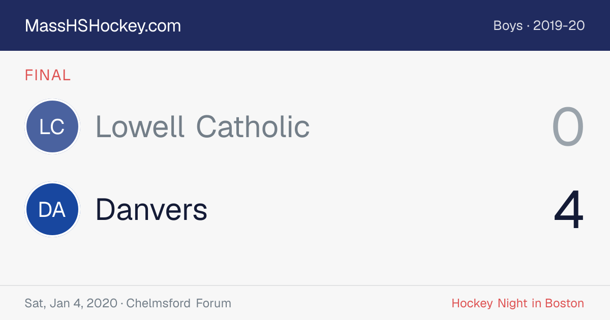 Lowell Catholic at Danvers score card