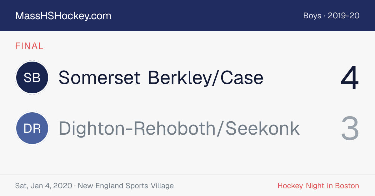 Somerset Berkley/Case at Dighton-Rehoboth/Seekonk score card