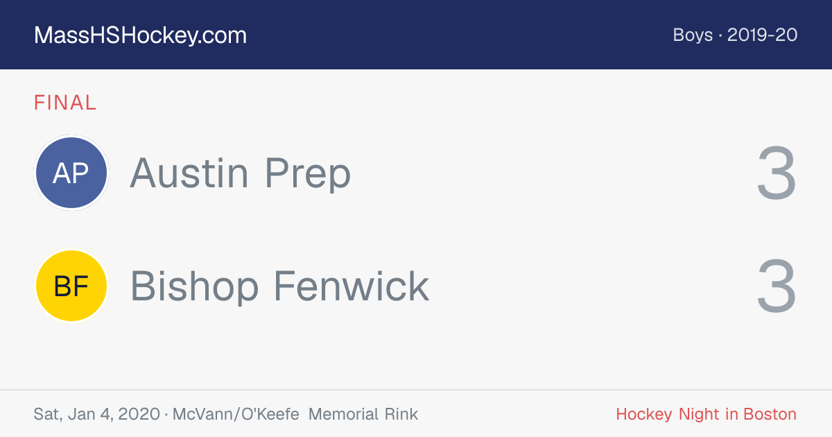 Austin Prep at Bishop Fenwick score card