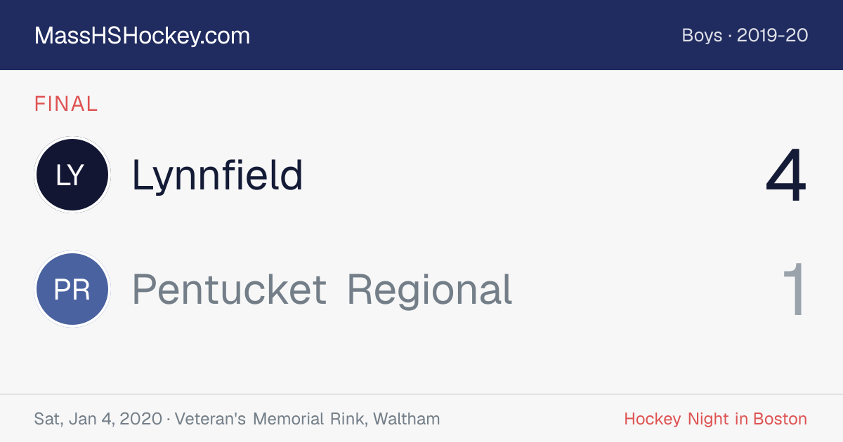 Lynnfield at Pentucket Regional score card