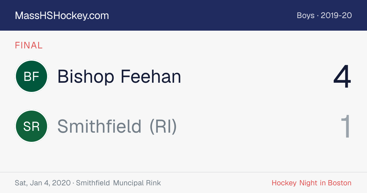Bishop Feehan at Smithfield (RI) score card