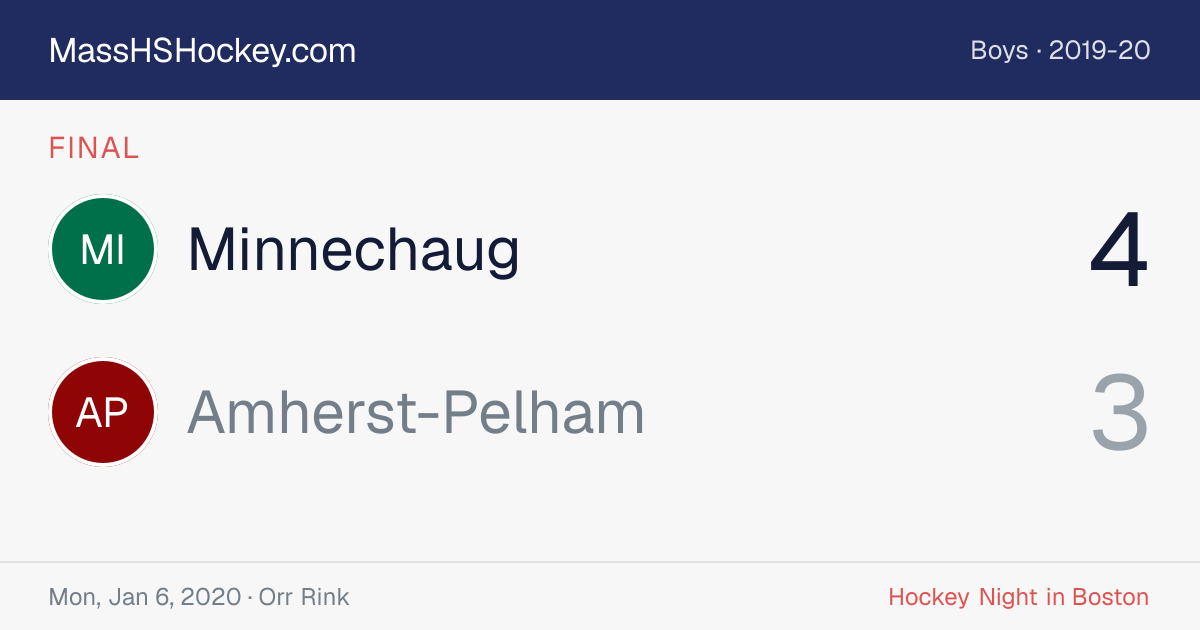 Minnechaug at Amherst-Pelham score card