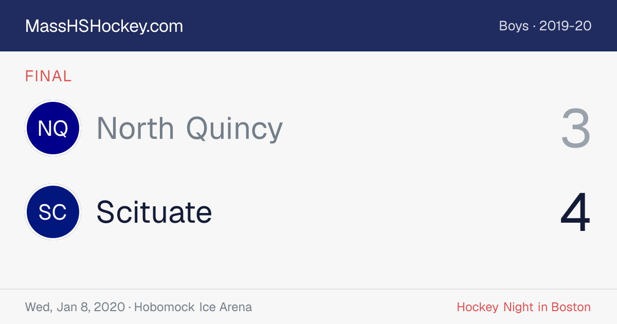 North Quincy at Scituate score card