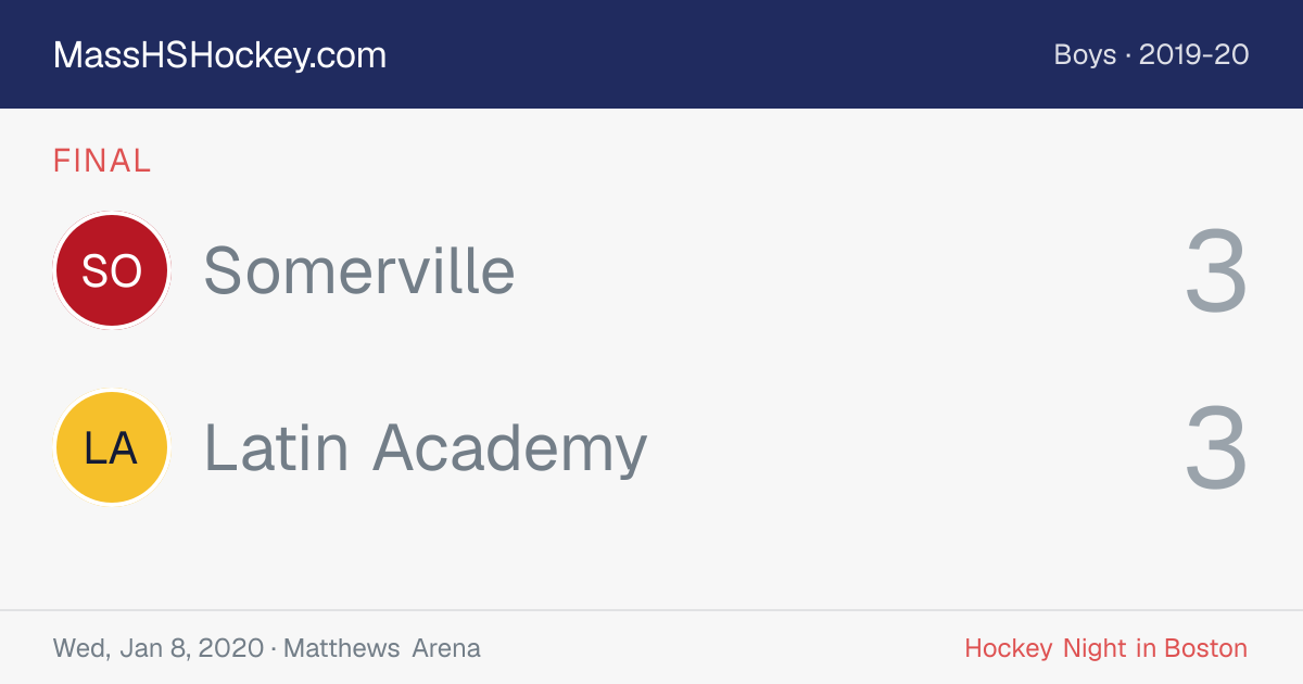 Somerville at Latin Academy score card