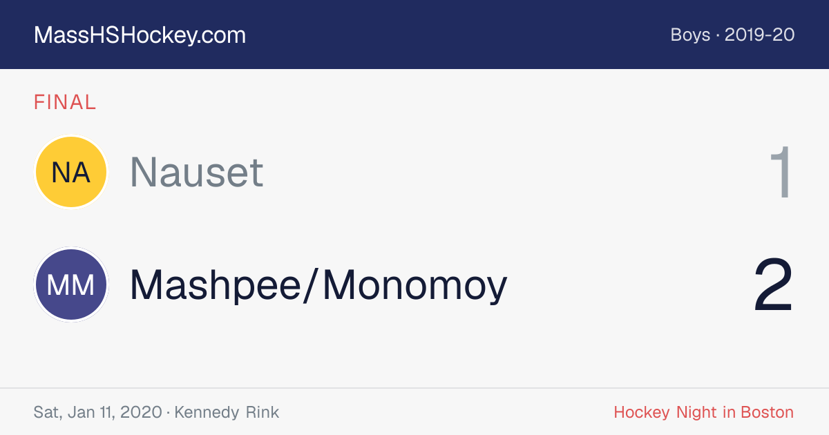 Nauset at Mashpee/Monomoy score card