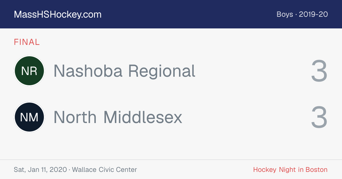 Nashoba Regional at North Middlesex score card