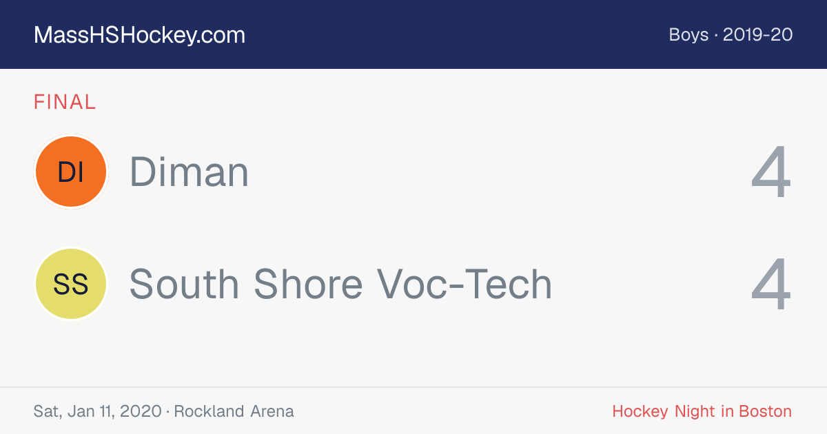 Diman at South Shore Voc-Tech score card