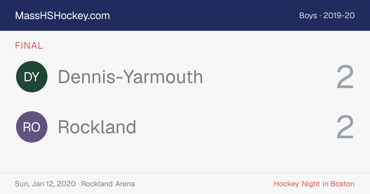 Dennis-Yarmouth at Rockland score card