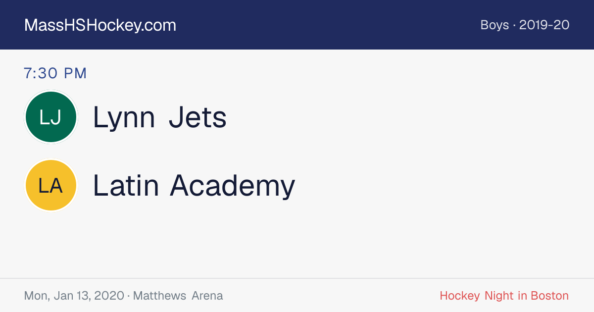Lynn Jets at Latin Academy score card