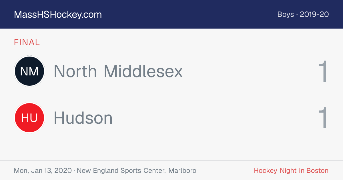 North Middlesex at Hudson score card